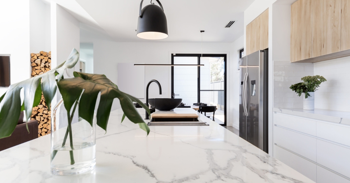 Kitchen with island